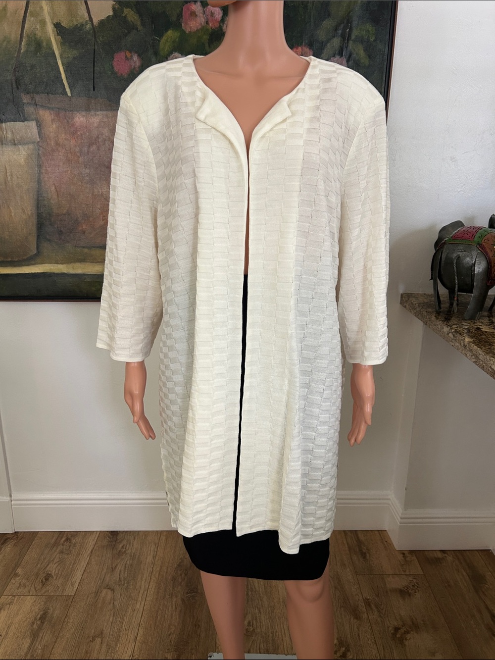 Misook ivory textured cardigan